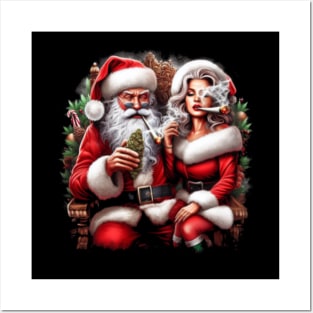 Naughty Mr. and Mrs. Claus T-Shirt - Spreading Mischief for the Holidays Posters and Art
